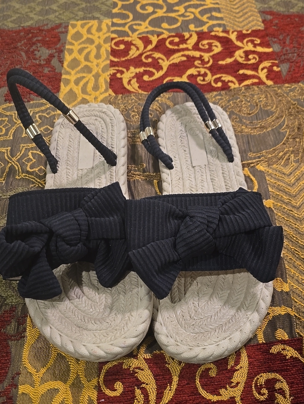 Women’s Black Bow Slingback Sandals